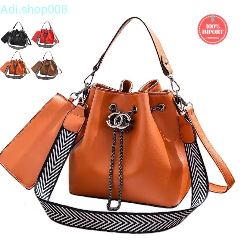 Tas Pesta Wanita Import Terbaru Bahan Kulit Sintetis Warna Coklat - BTH88012