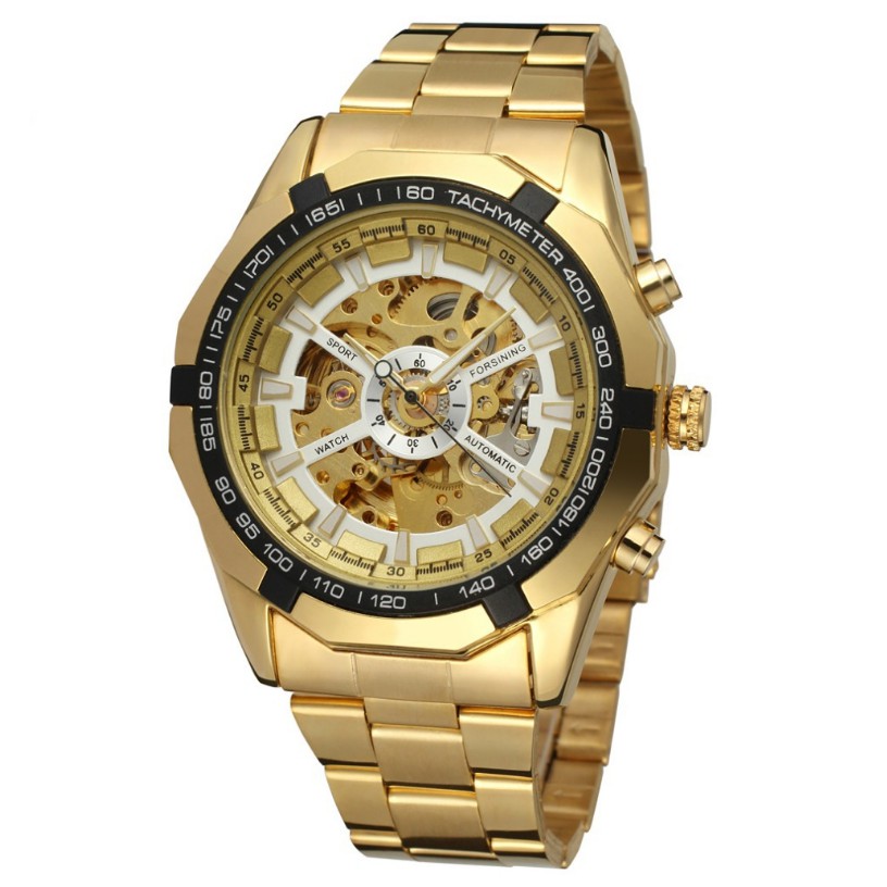 

FORSINING Jam Tangan Mekanik Otomatis Mewah Model Hollow Anti Air Bahan Stainless Steel