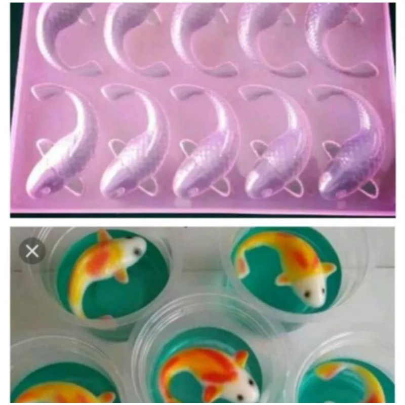 Cetakan coklat ikan koi Cetakan jelly agar