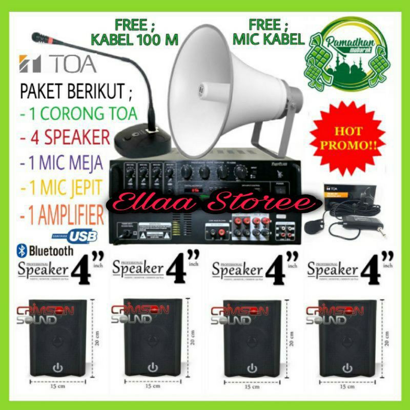 Paket Sound System TOA Mesjid Atau Mushola Indoor - Outdoor Promo.
