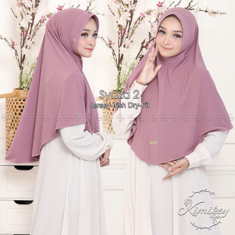 Bergo Jumbo SYAZA Kimikey Hijab Instant Kerudung Jilbab Irish ORI Jersy Irish