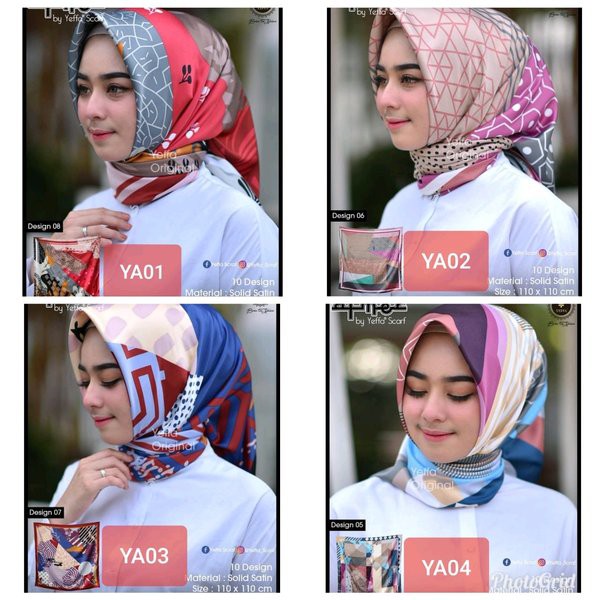 Terbaru jilbab kerudung hijab segiempat afmer by yeffa