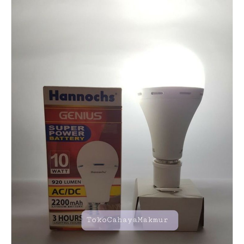 Lampu Emergency LED AC/DC Genius 10w 10watt Hannochs