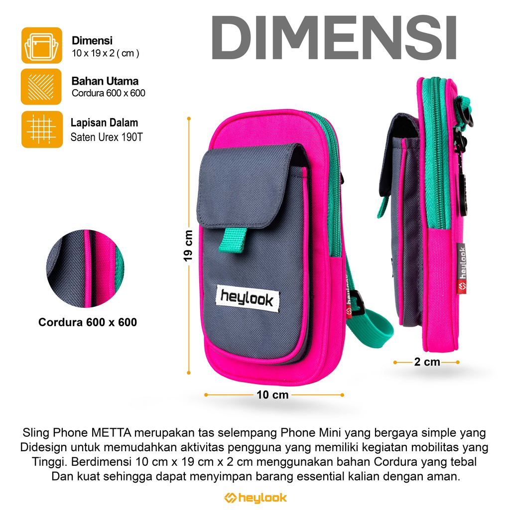 HEYLOOK Project - Sling Phone Bag METTA Sling Pouch Wallet Pria Wanita Sling Pouch