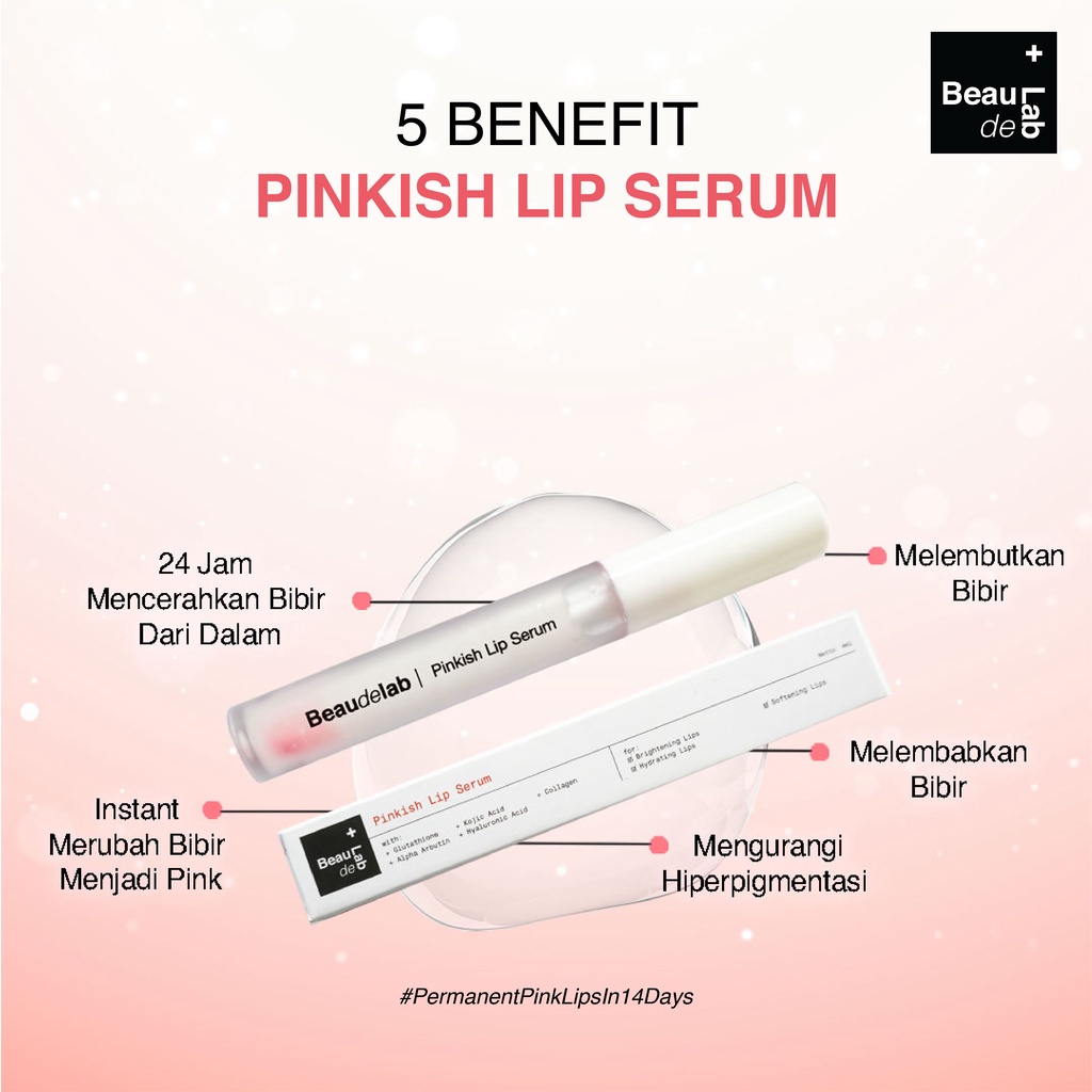 Beaudelab Pinkish Lip Serum  I Lipgloss Bening Lip Balm I Serum Bibir Pink Alami NewLab New Lab