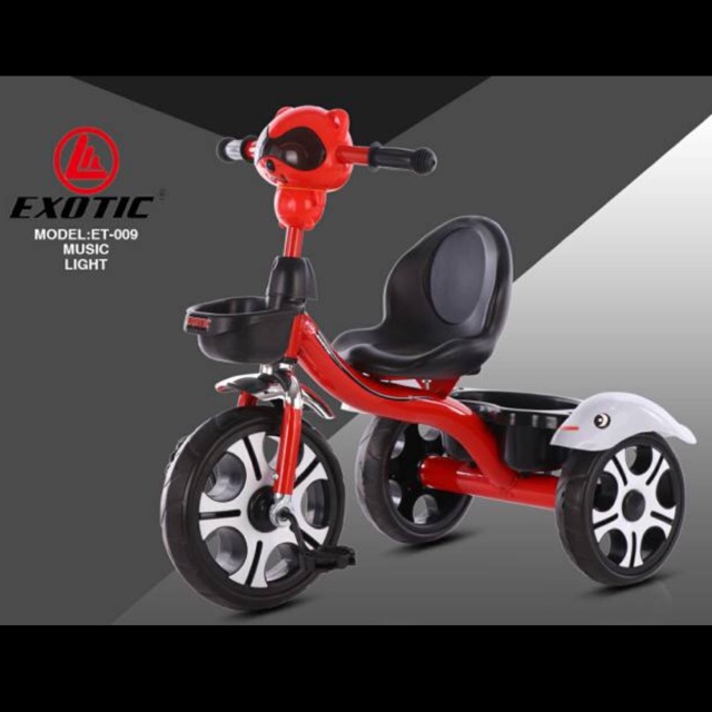 Exotic ET 009 sepeda anak roda 3 dengan lampu dan music Exotic ET 009 sepeda anak roda 3 dengan lampu dan music