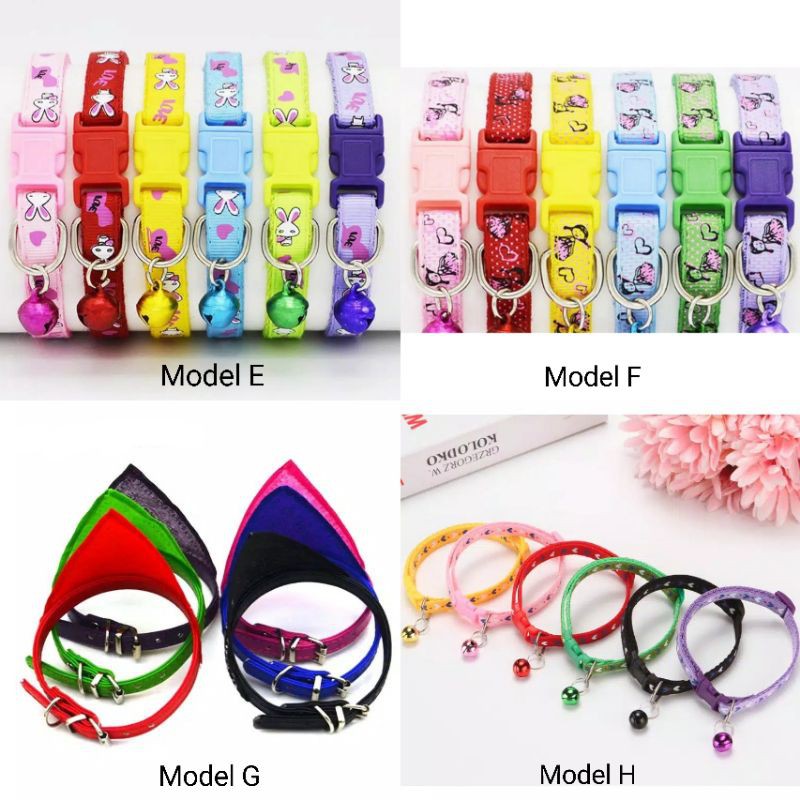 Kalung kucing anjing adjustable motif lucu