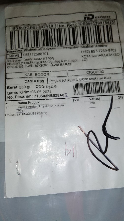 Hem Pendek Pria Adinata Batik Allen