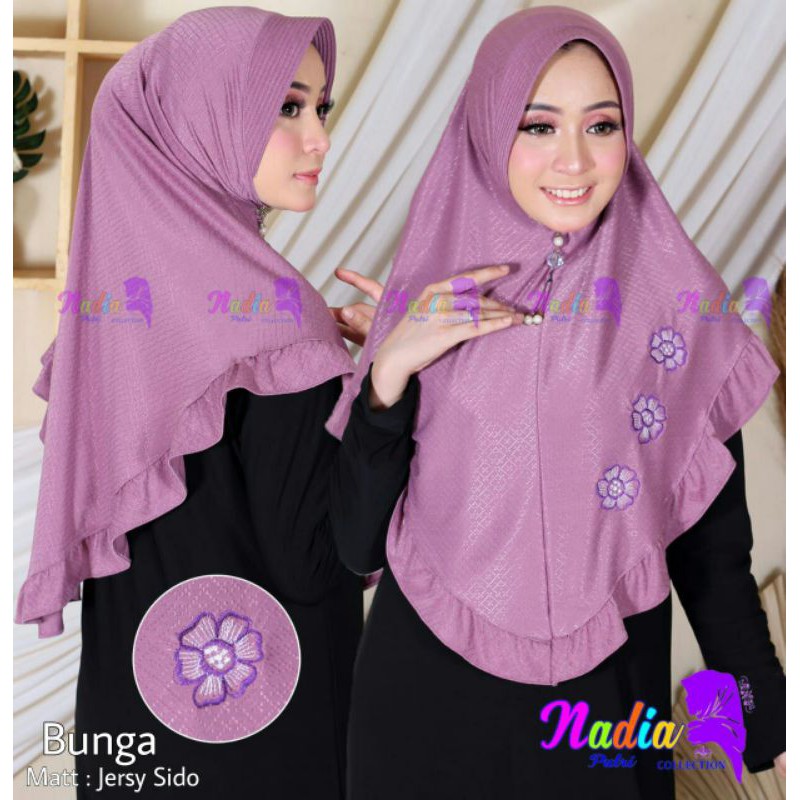 𝗦𝗛𝗘𝗟𝗢𝗩𝗘𝗦𝗛𝗢𝗣𝗣 - JILBAB KHIMAR BORDIR BUNGA ORIGINAL NADIA HIJAB BERGO KERUDUNG LIS JUMBO SYARI ALDHAN