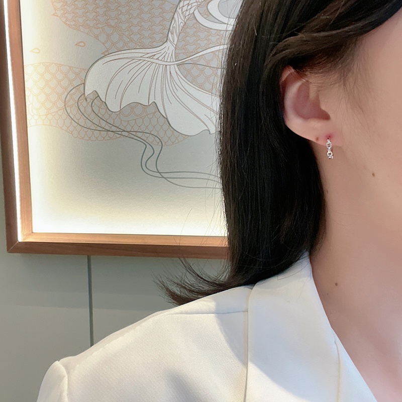 Roselife 1 Pasang Anting Tusuk Gantung Sterling Silver 925 Desain Hati / Bintang / Pita Gaya Korea Untuk Wanita