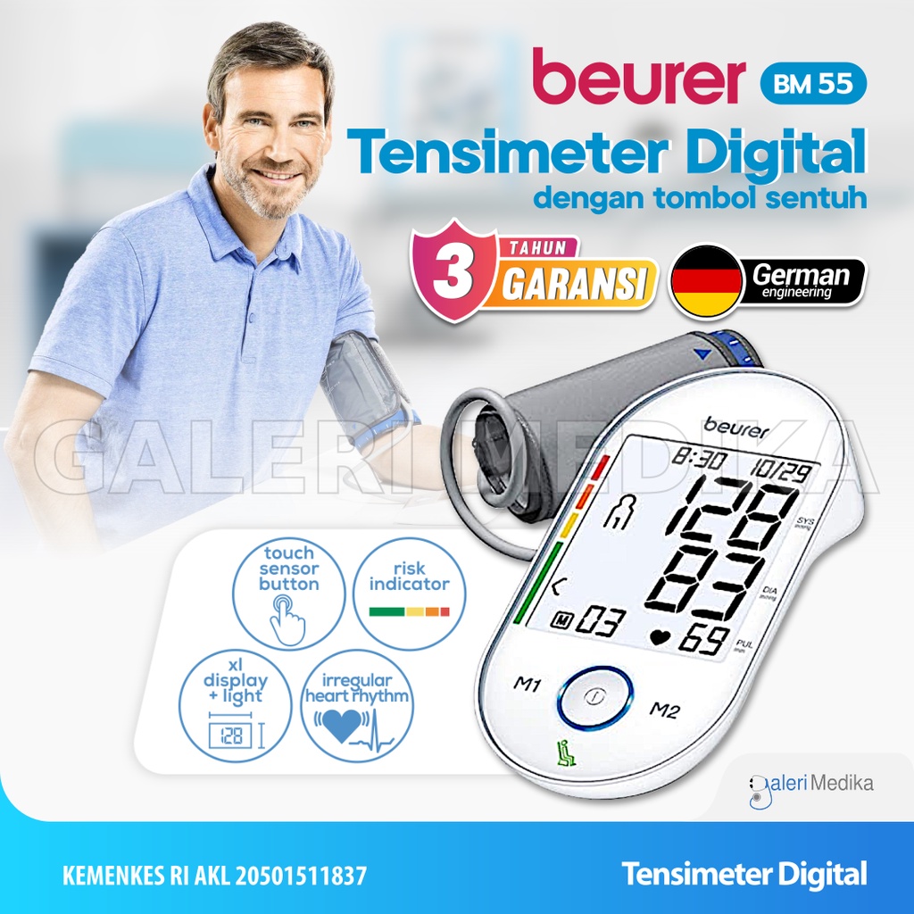 Tensimeter Digital Beurer BM-55 / BM55 / BM 55 - Alat Ukur Tekanan Darah Brand Jerman