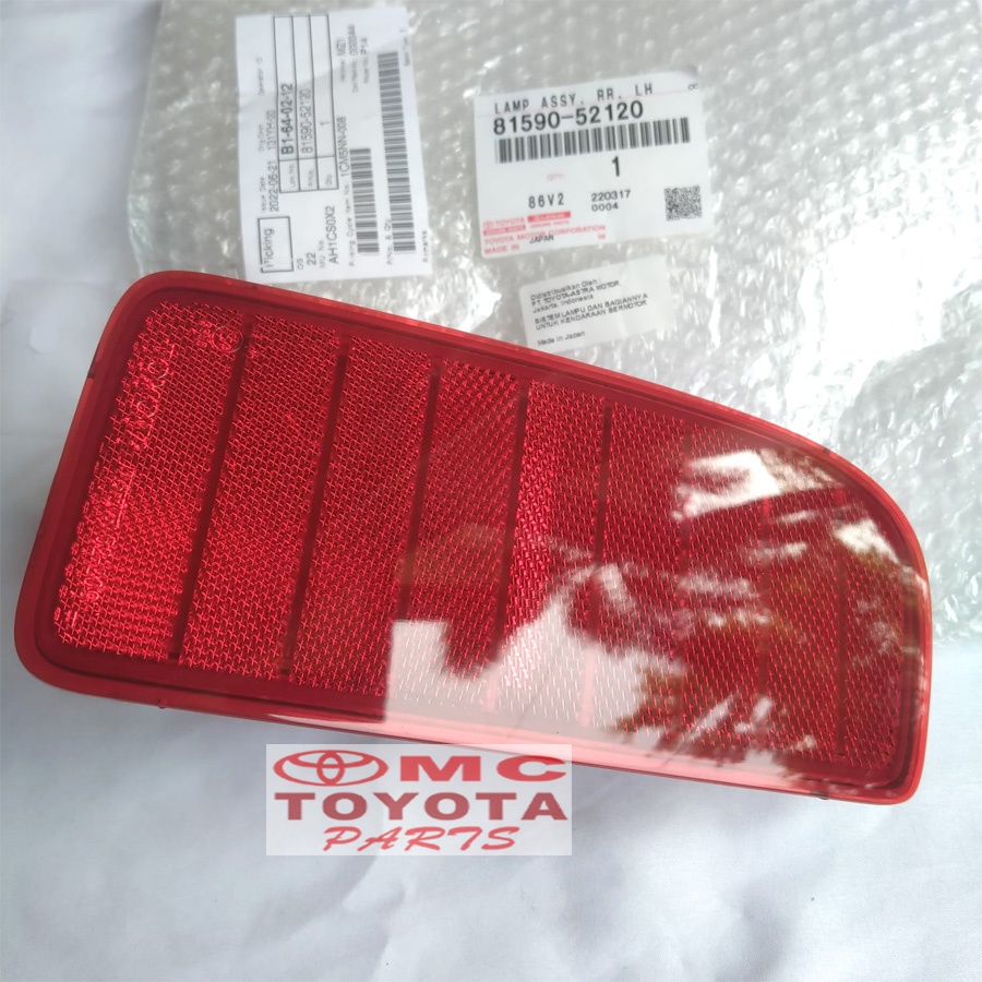 Lampu Reflektor / Mata Kucing Bumper Belakang Kiri Yaris 81590-52120