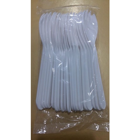 Spork Plastik Putih / Sendok Garpu Plastik 2 in 1 isi 25pcs