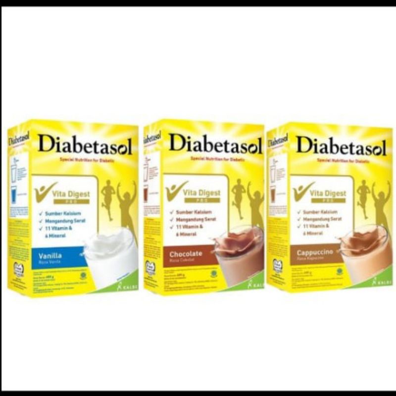 

Diabetasol susu diabetes kemasan box 600gr rasa lengkap