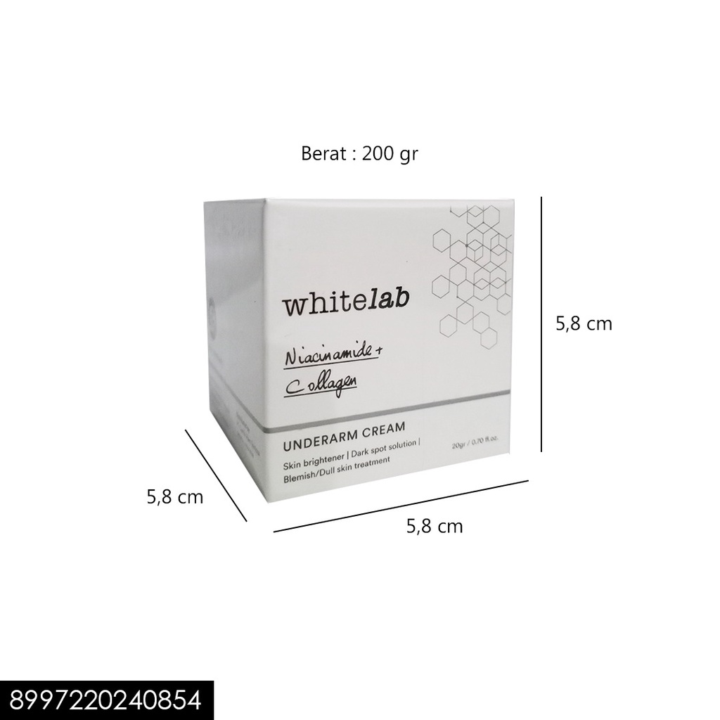 WHITELAB UNDERARM CREAM Krim Pencerah Ketiak Lutut Selangkangan Ampuh - BPOM