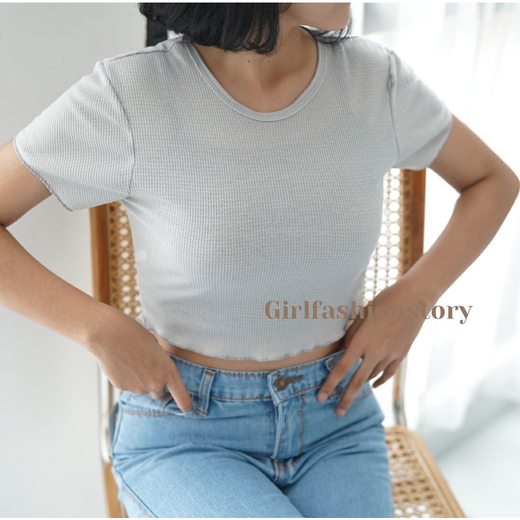 GFS AMBER WAFFLE CROP TOP