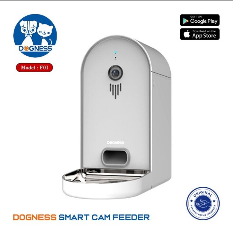 DOGNESS smart cam feeder 6lt. android IOS apps programmable. dog cat bowl tempat makan anjing kucing