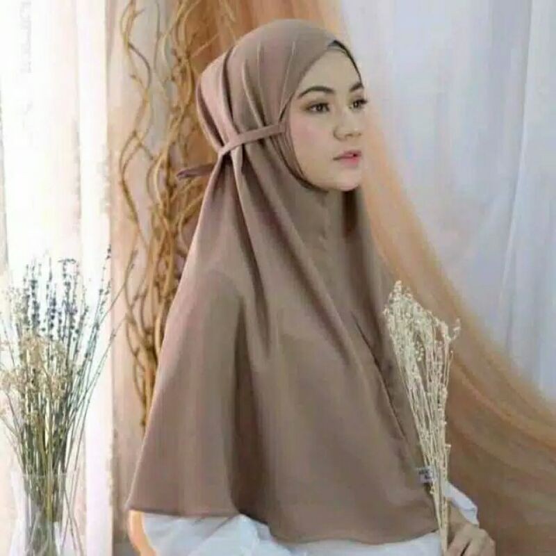 JILBAB BERGO TALI STANADAR SYAFANY,KHIMAR POLOS,JILBAB KHIMAR TALI JUMBO, HIJAB INSTAN MARYAM-7