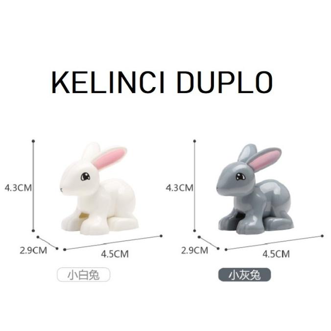 Kelinci Rabbit Pet Hewan Animal Farm Duplo Brick Miniatur Mainan Anak
