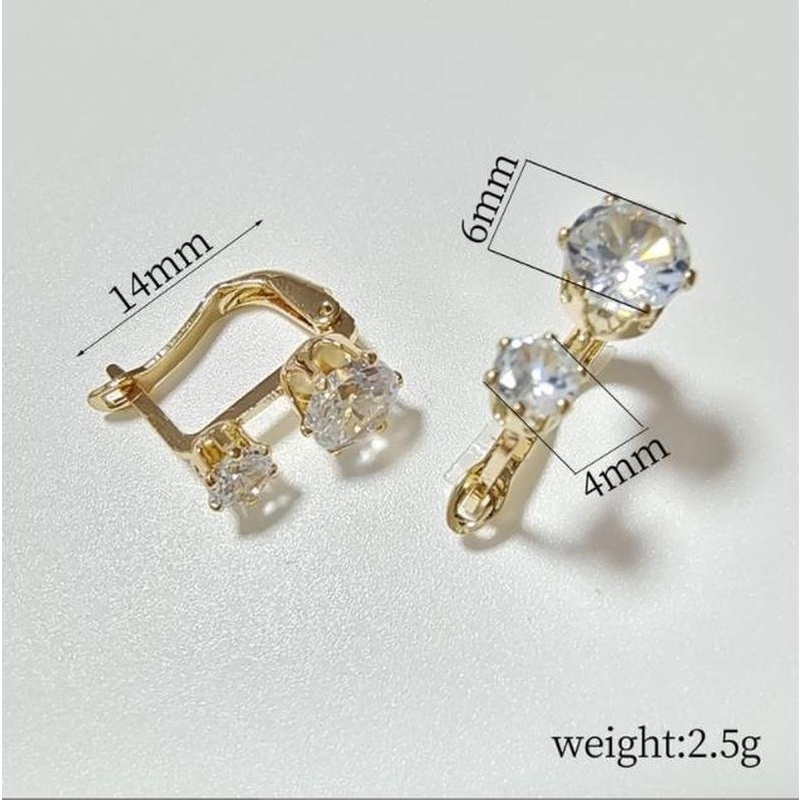 Anting Hoop Juntai Berlian Sapphire Putih Kuning Emas 18k Untuk Wanita