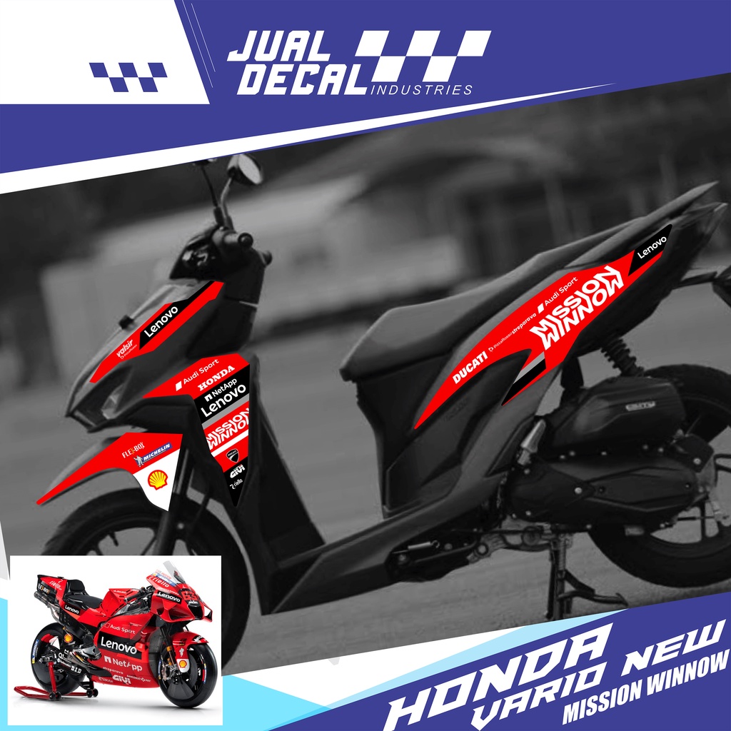 Jual Stiker variasi motor Vario 125/150 DUCATI 2020 2021 Striping Honda