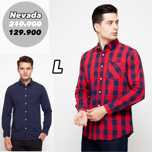 Kemeja Panjang Pria Nevada Motif Kotak