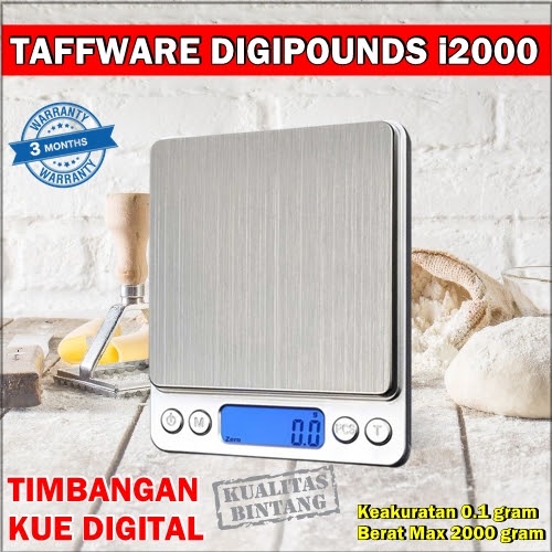 TERBARU timbangan kue digital 2kg 2 kg timbangan dapur kue digital stainless praktis murah terbaik o