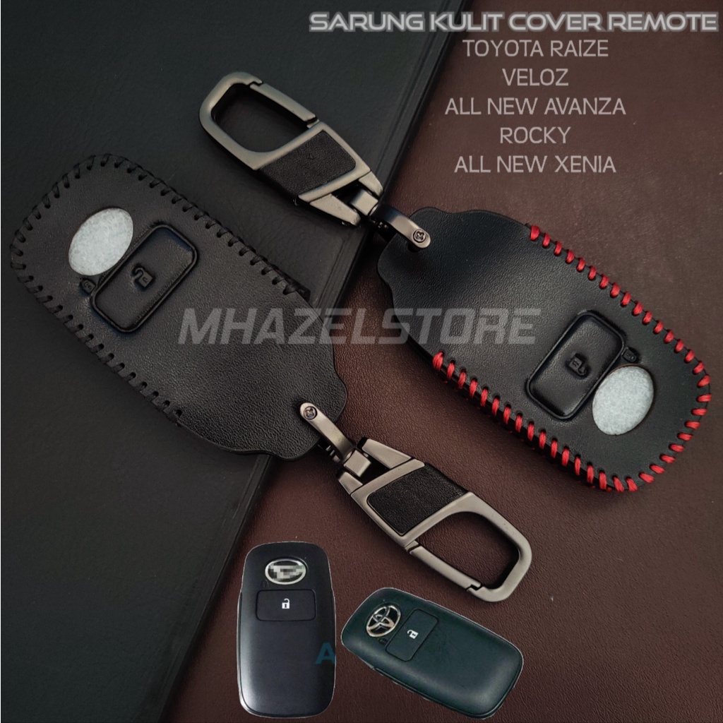 Gantungan kunci kulit Keyless sarung cover case casing remote mobil toyota raize all new avanza all new veloz  daihatsu rocky xenia