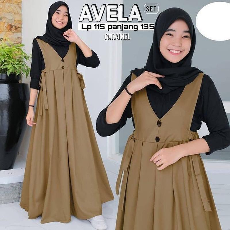 [Bisa Cod] Gavesha Set Bahan Katun Rayon Mix Katun Salur Premium Busui Pusat Pakaian Gamis Syari Dre