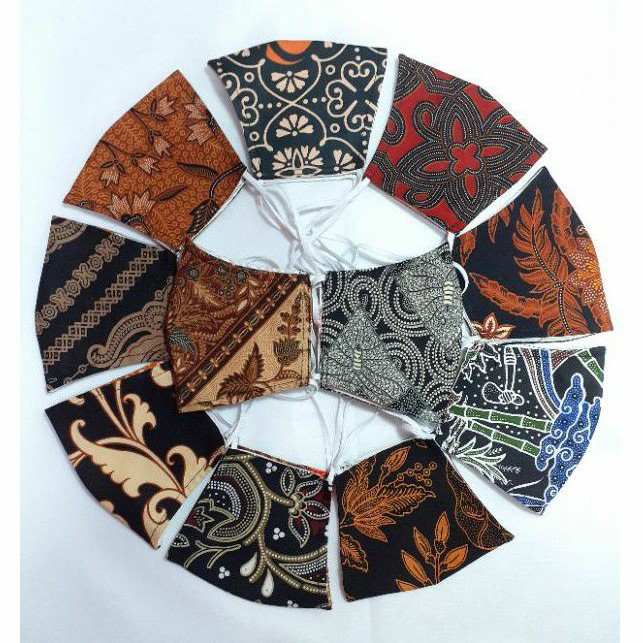  MASKER  BATIK  2 PLY HEADLOOP HIJAB DAN EARLOOP Shopee  