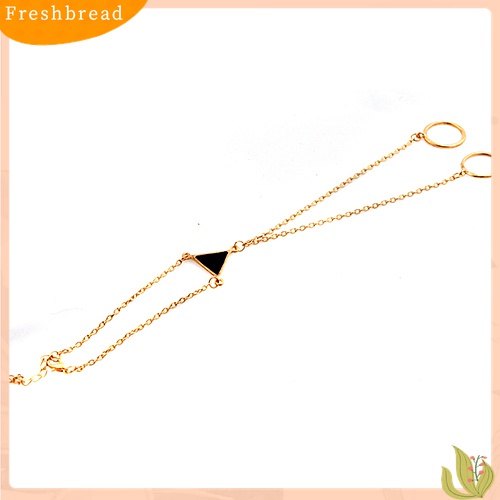 Fresh| Gelang Sambung Cincin Bahan Alloy Warna Gold Gaya Punk Untuk Wanita