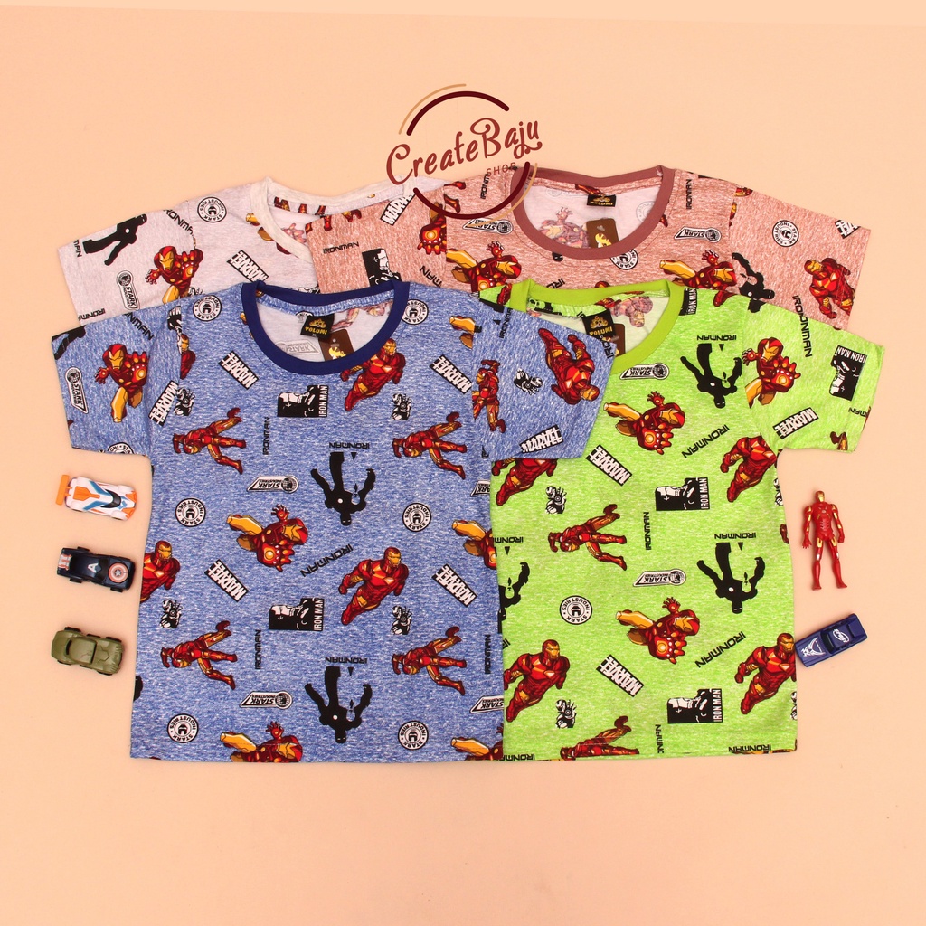 KAOS ANAK LAKI IRONMAN 1-7 TAHUN BAJU ATASAN ANAK LAKI FASHION TERMURAH BAHAN KATUN