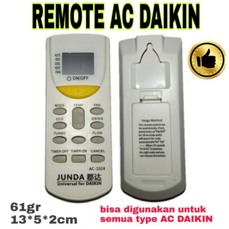 Remote Ac Daikin Universal / Remote Remot Multi Ac Daikin AC - 1024