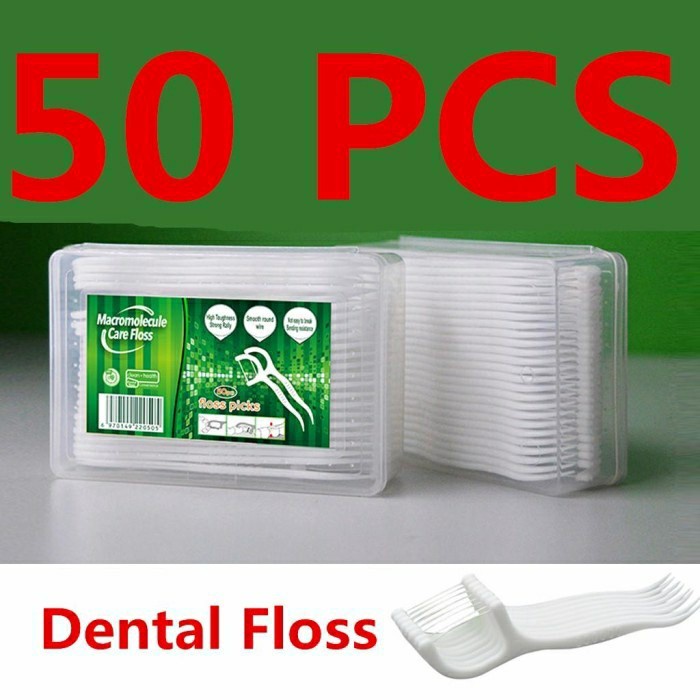 Benang Gigi Dental Floss Pembersih Jigong Untuk Plak Gigi Toothpicks 50 PCS