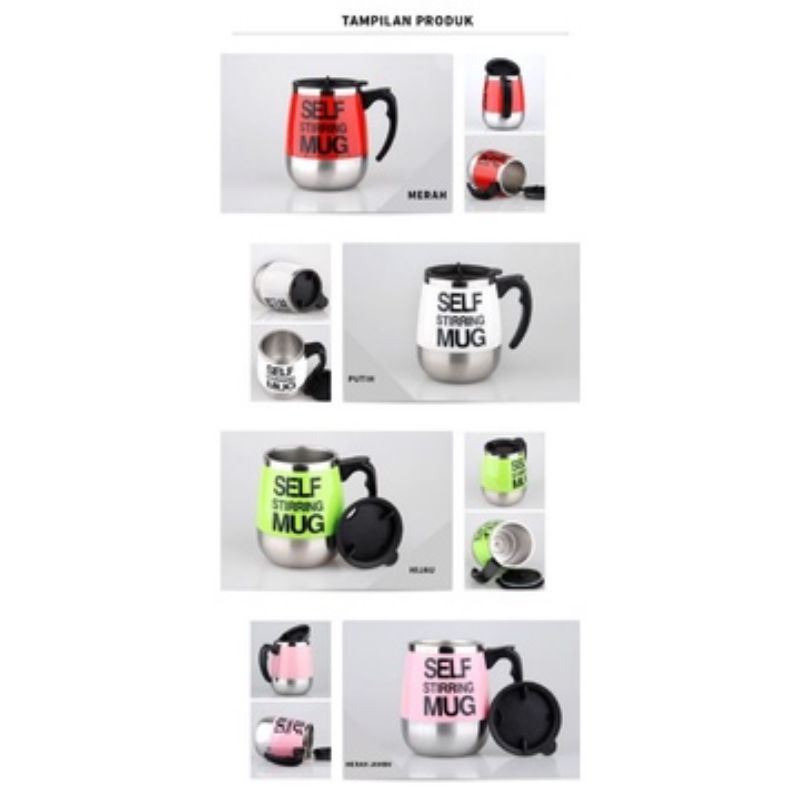 MH80GELAS ADUK OTOMATIS SELF STIRRING CUP 400ML/GELAS ADUK AUTOMATIC MAGNETIS STIRRING CUP 400ML/CANGKIR GELAS ADUK SERBAGUNA DAN OTOMATIS 400ML BATER