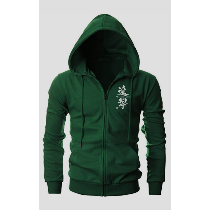 Jaket Jumbo Sweater Anime SNK Attack On Titan Military Police Zipper Hoodie