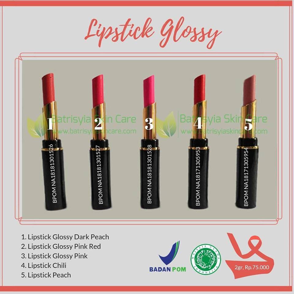 Lipstick Glossy Pink Red Batrisyia / Lipstik Premium Batris