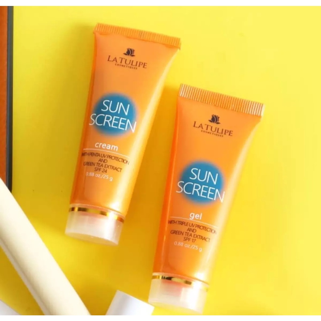 La Tulipe  SUNSCREEN CREAM DAN SUNCREEN GEL (GREEN TEA) 25G