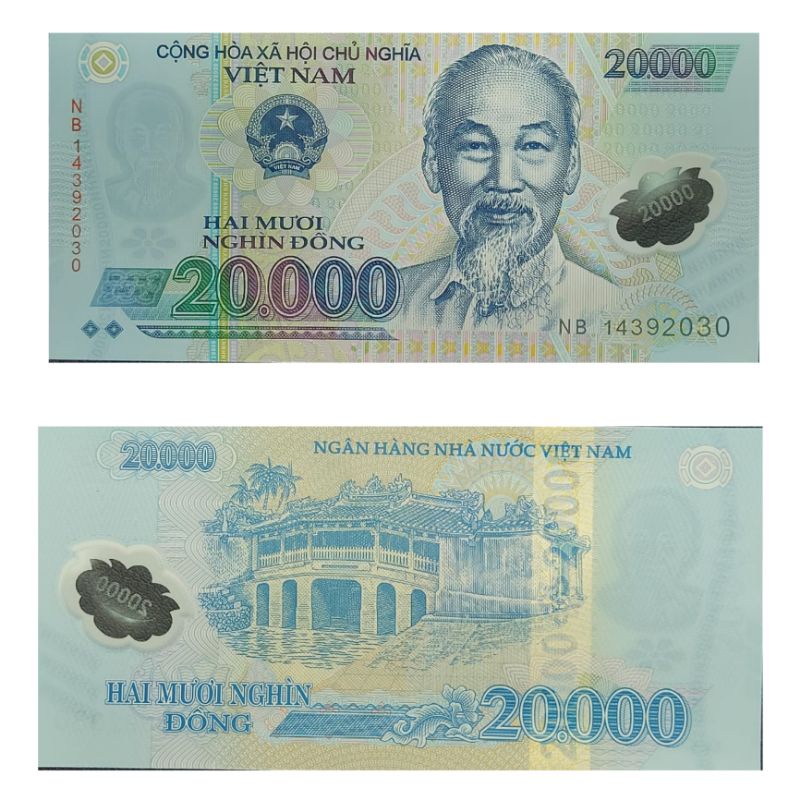 Uang Polymer Negara Vietnam 20000 Dong Kondisi UNC BARU Original 100%