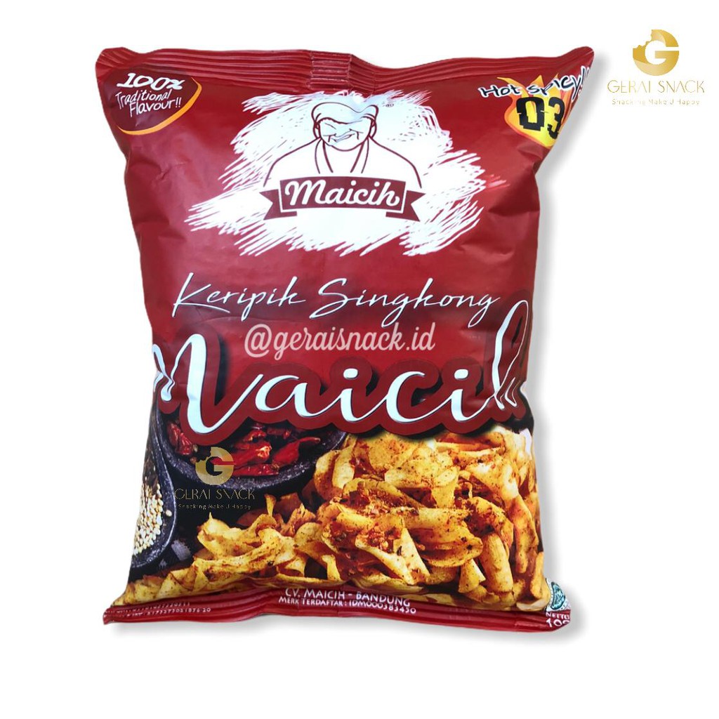 Keripik Singkong Maicih Bob Pedas Level 3 Khas Bandung 100 gr