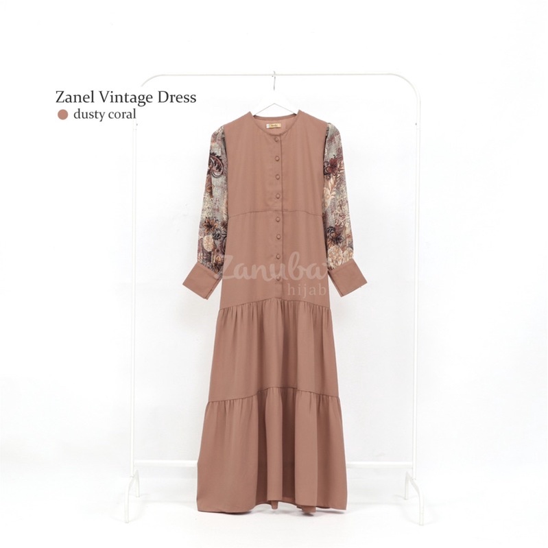 ZANEL VINTAGE ZANUBA | DRESS COUPLE-Gamis DustyCoral