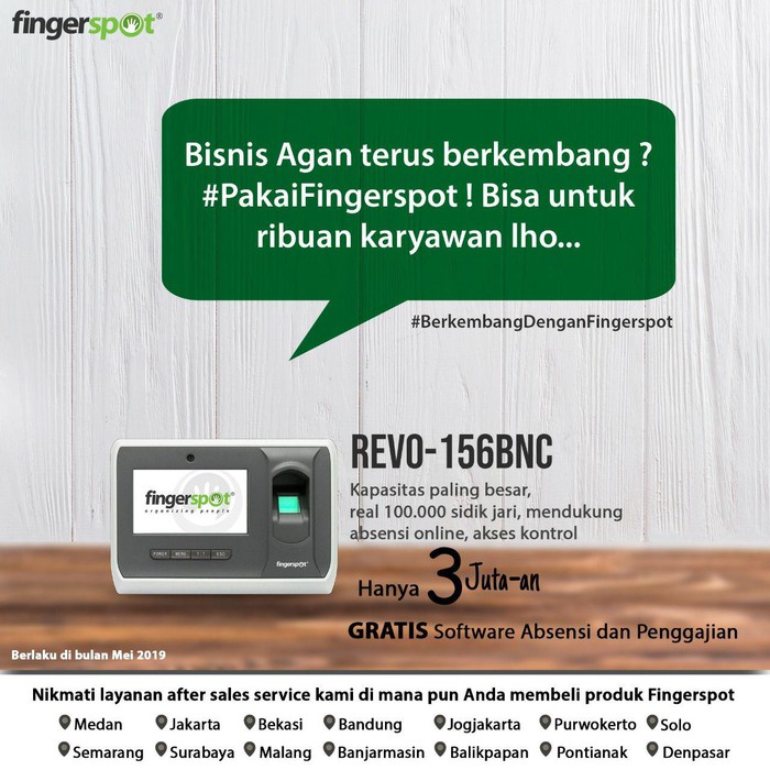 

Mesin Absensi Dan Akses Kontrol Pintu Fingerspot Revo-156Bnc Murah