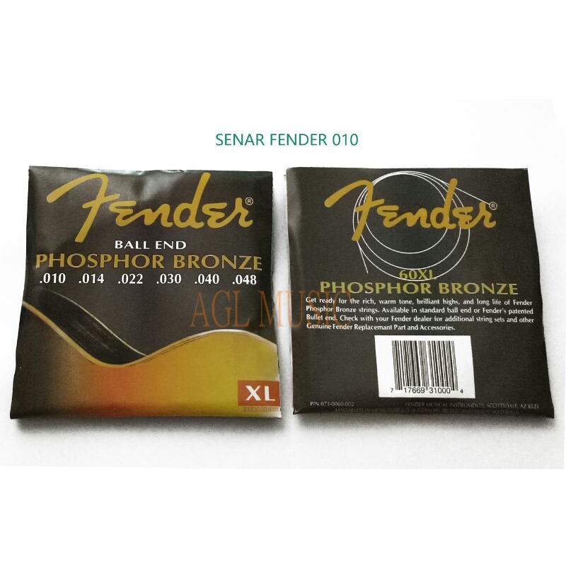 SENAR GITAR FENDER BRONZE 010 / PENDER / TALI GITAR / AKUSTIK / ACCOUSTIC / GUITAR