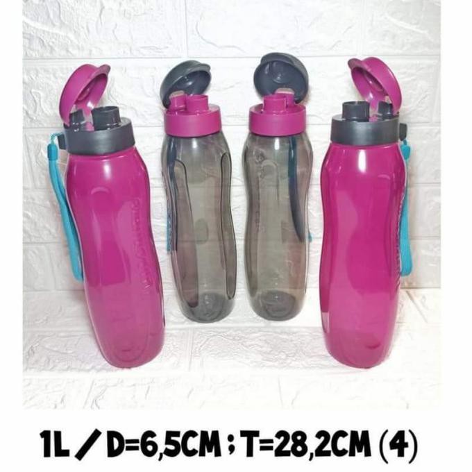 botol air minum eco 1liter Tupperware Tuperware Tuper ware warna fanta dan hitam 2 promo