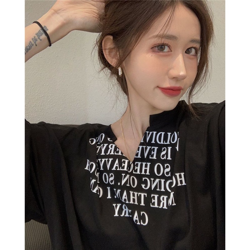 【Ready】[✅BISA COD] #Sisjuly# Y2K Top 2022Gadis Gaya Korea Lengan PendekTT-shirt Musim Panas Trendi Temperamen200Kebesaran Wanita Longgar Terima Dalam 2-3 Hari Dukung COD