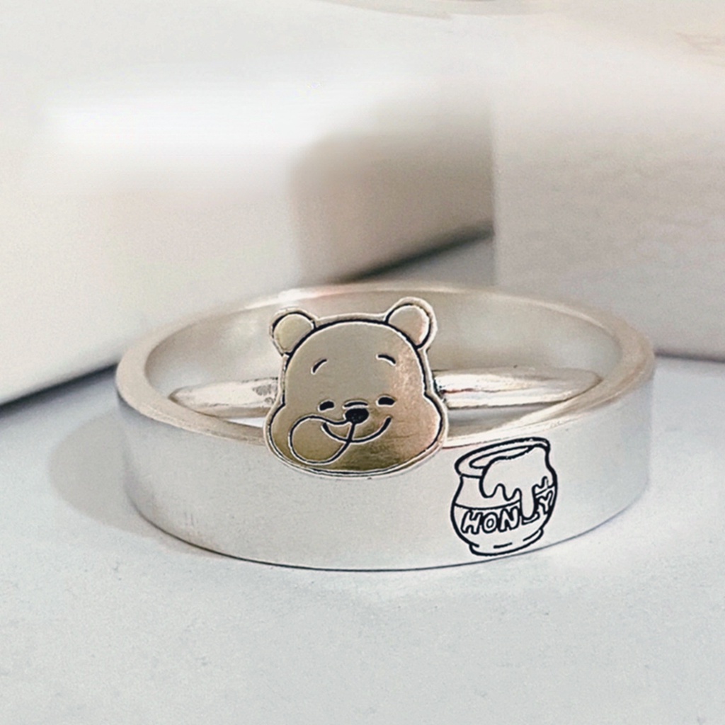 Cincin Pasangan Desain Kartun Winnie Lucu