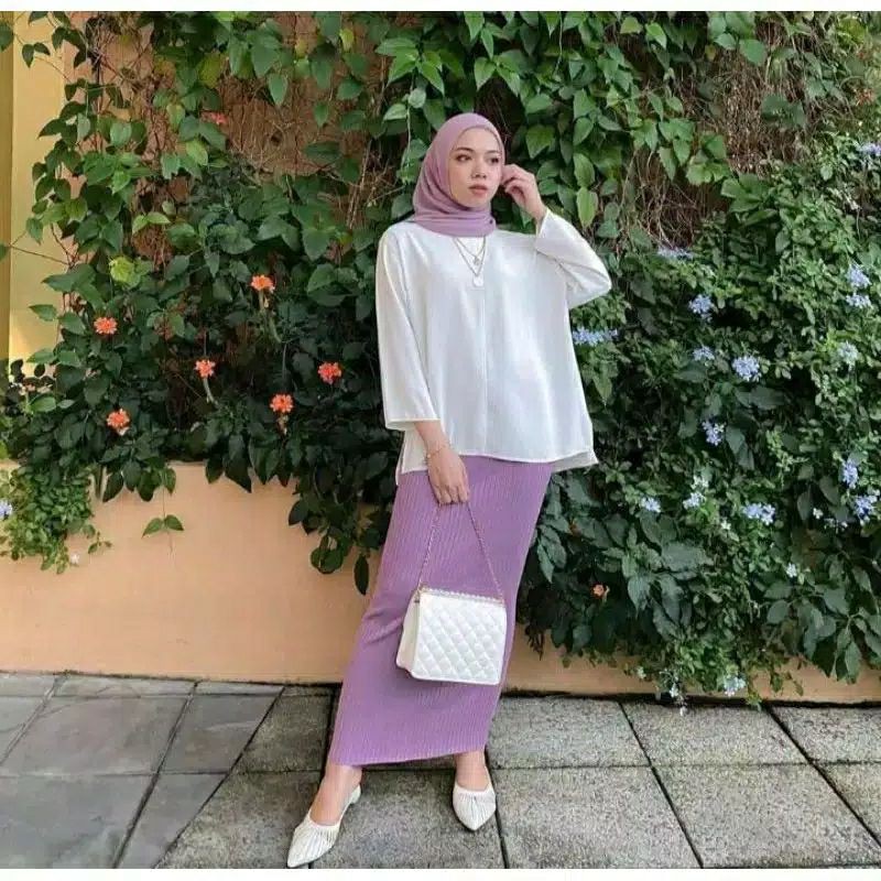 Rok Span Wanita Rajut /Maxi Panjang/Bawahan Muslim