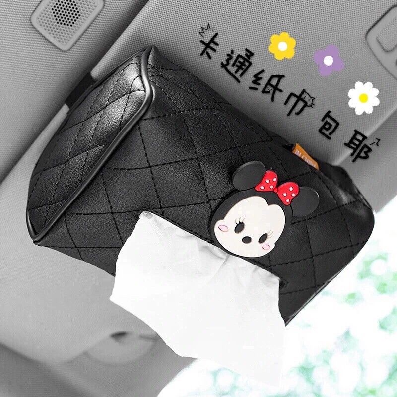 tempat tissue mobil hook mickey minnie sunvisor Sarung Tisu Kotak Tissue Kartun Mickey Minnie Mouse Winnie The Pooh Merry Donald Duck Stitch Disney