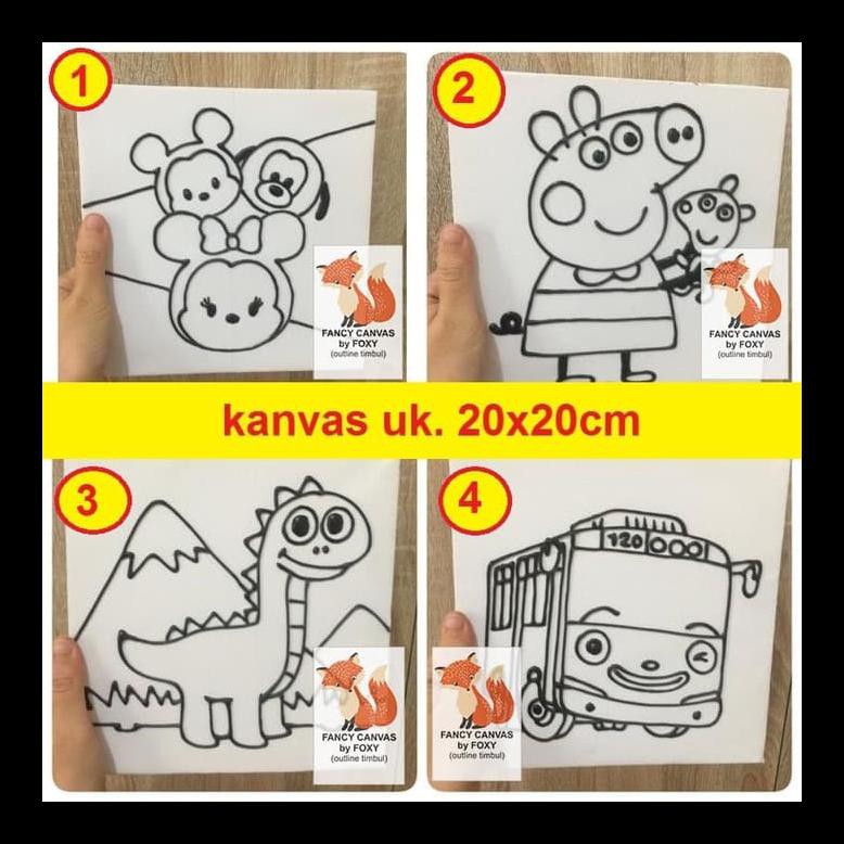 

New Kanvas Lukis Outline Timbul Gambar. Aktivitas Anak. Harga 1 Kanvas 42K Peralatan Melukis Murah