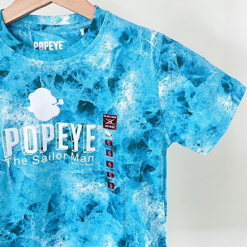 Kaos Kids Popeye original blue soft size 4 dan 5